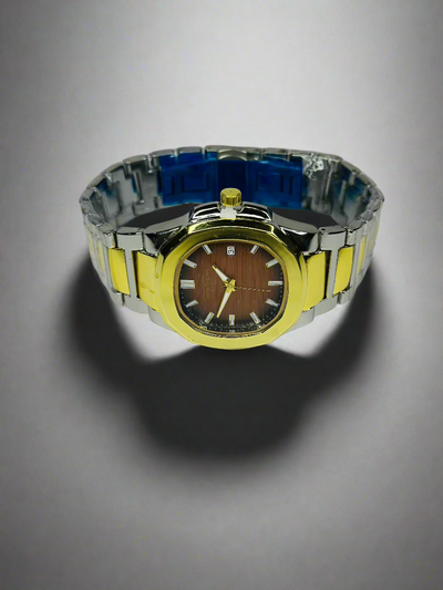 Patek Philippe Nautilus Brown Dial Watch - Two Tone Strap