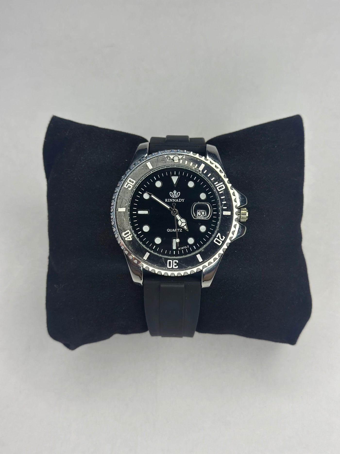 Reginald Men's Luminous Quartz Watch – Black Dial -Black Rubber Band