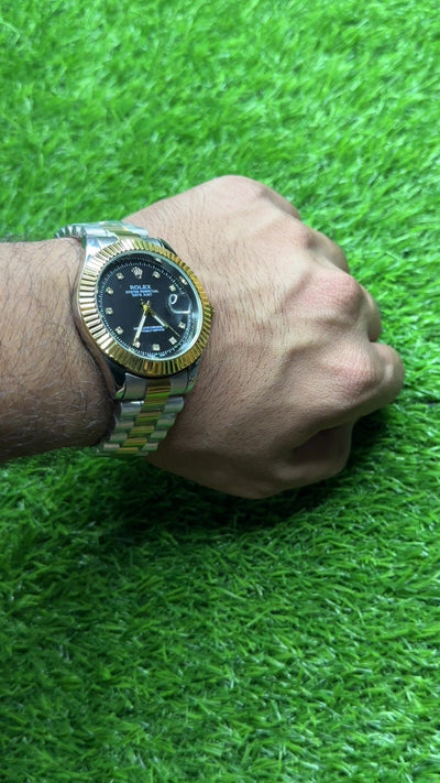 Rolex Oyster Perpetual Datejust - Black dial - Two-tone design