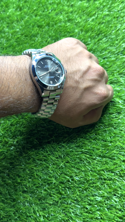 Rolex Oyster Perpetual Datejust - Black Dial-Stainless Steel Strap