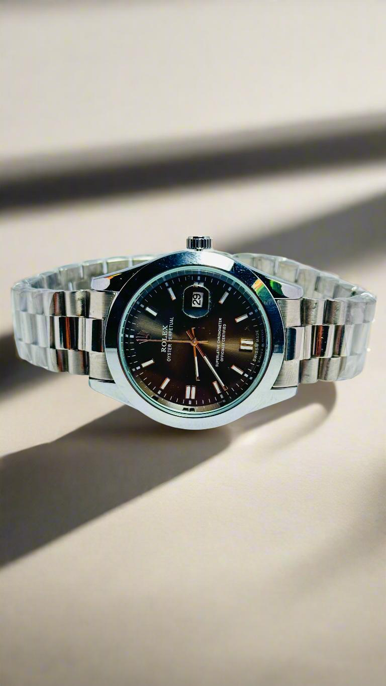 Rolex Oyster Perpetual Datejust - Black Dial-Stainless Steel Strap