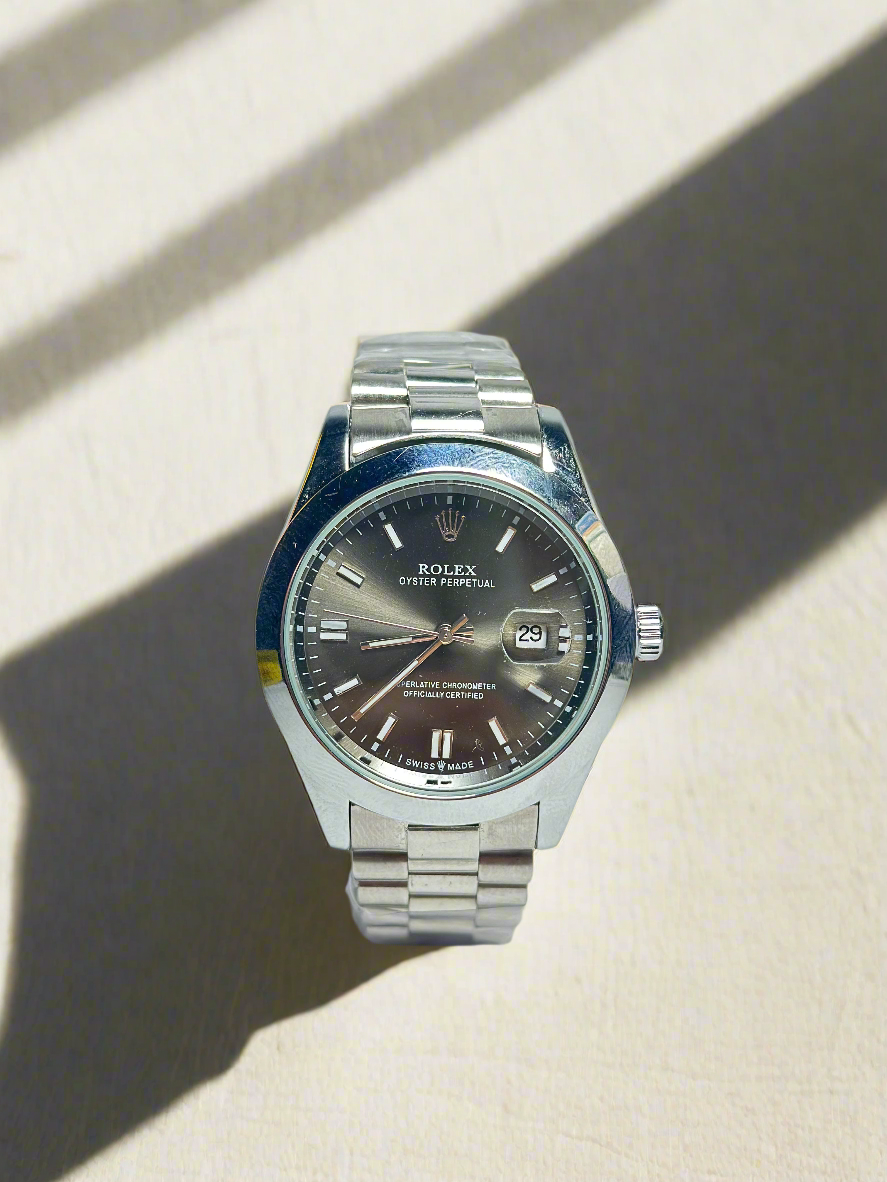 Rolex Oyster Perpetual Datejust - Black Dial-Stainless Steel Strap