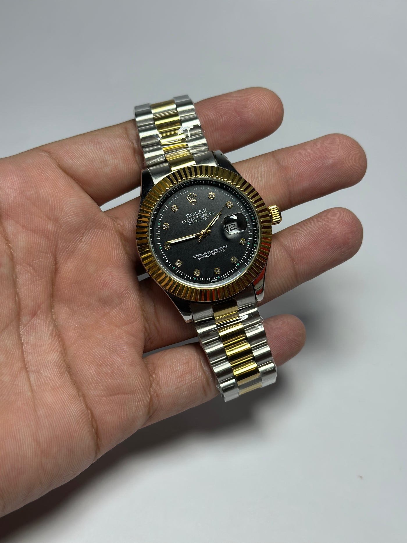 Rolex Oyster Perpetual Datejust - Black dial - Two-tone design