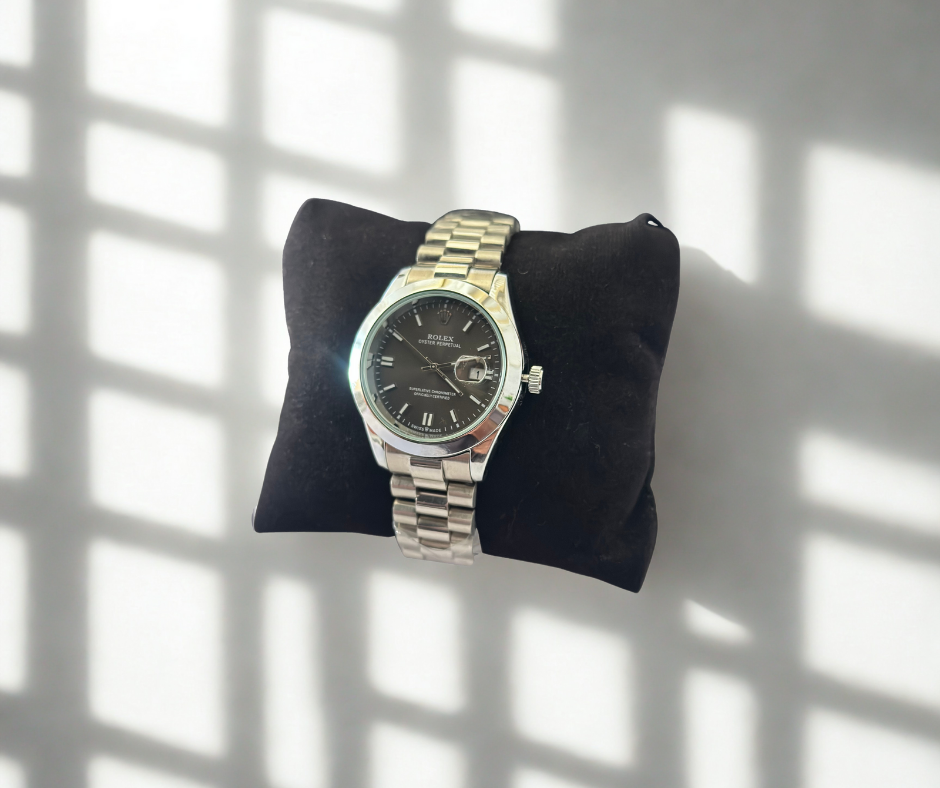 Rolex Oyster Perpetual Datejust - Black Dial-Stainless Steel Strap