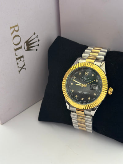 Rolex Oyster Perpetual Datejust - Black dial - Two-tone design